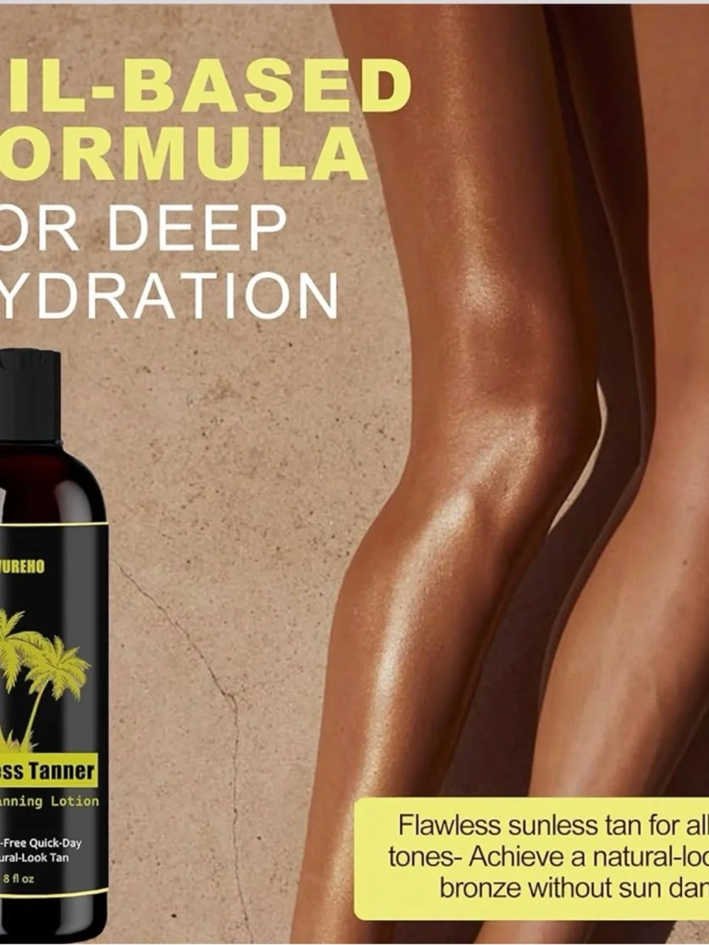 NEWUREHO Sunless Tanner Self Tanning Lotion - Black & Yellow